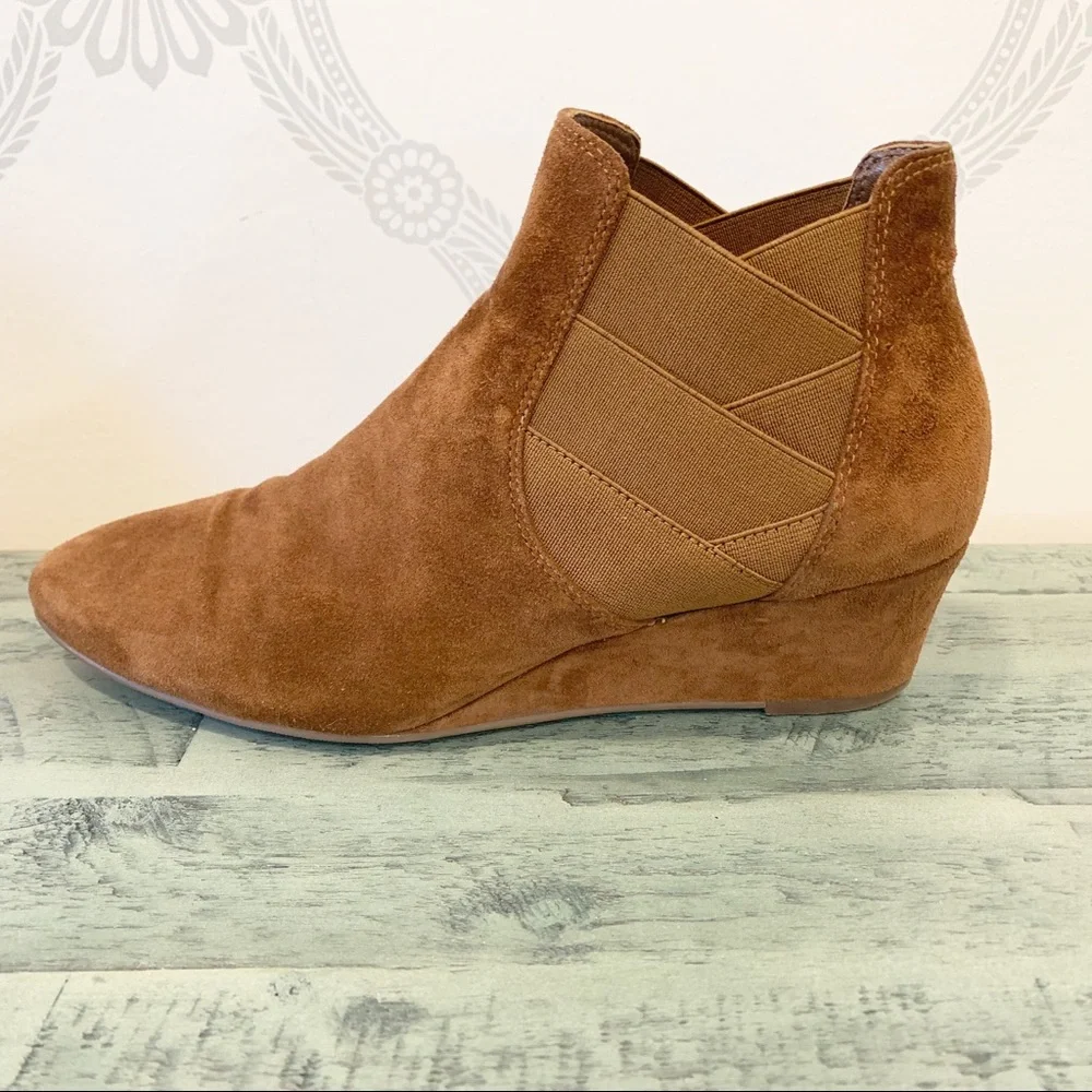 Via Spiga Harlie boots suede wedge brown 7.5